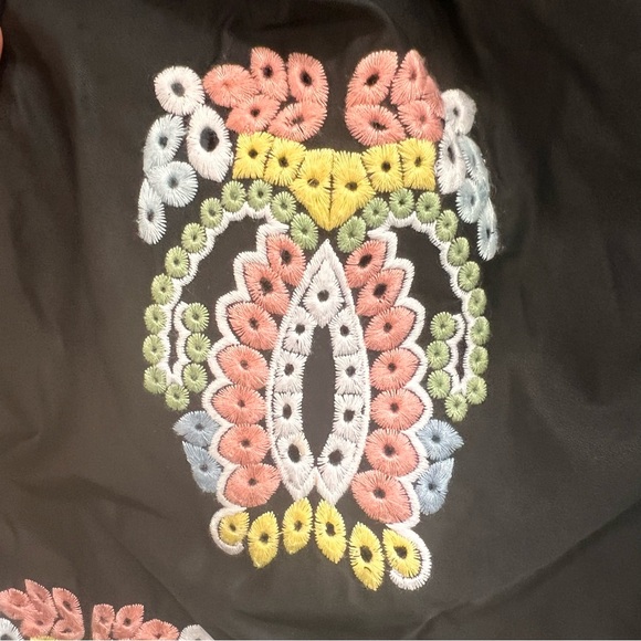 Caroline Constas Lou Embroidered Eyelet Paisley Off Shoulder Top Boho Black, M - Picture 6 of 14